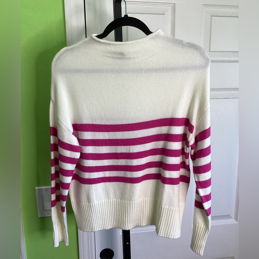 Striped Pink and White Women's Sweater, size Small, NWT